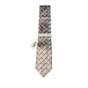 NWT Geoffrey Beene Tie – Brown and Grey Plaid Design